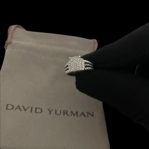 David Yurman Petite Wheaton Pave Diamond Ring Size 6 - Picture 3 of 8
